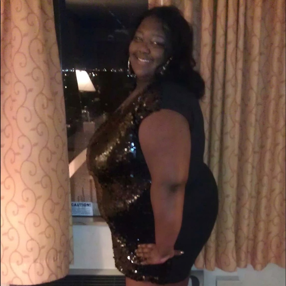 Black Sequined Dress